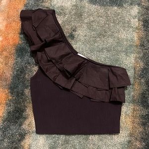 One Shoulder Ruffle Top